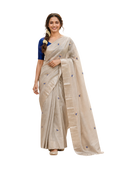 Sridha Silk Blue Meenakari Chanderi Patty Saree