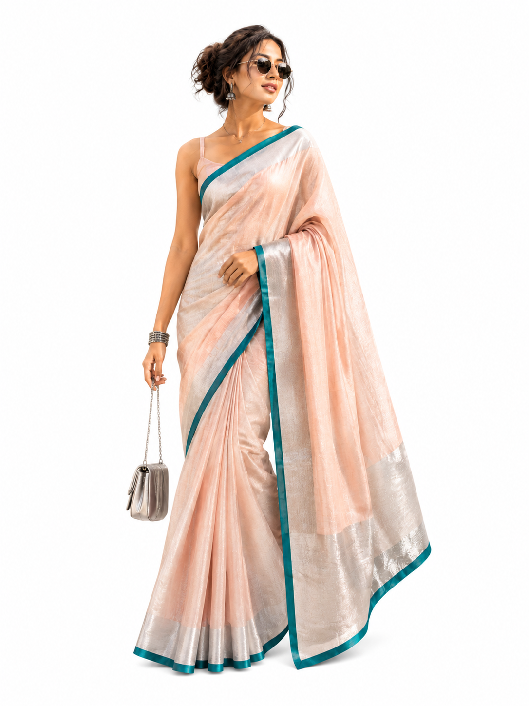 Sridha Silk Contrast Border Pure Linen saree