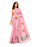 Sridha Silk Floral Heirloom Linen Saree