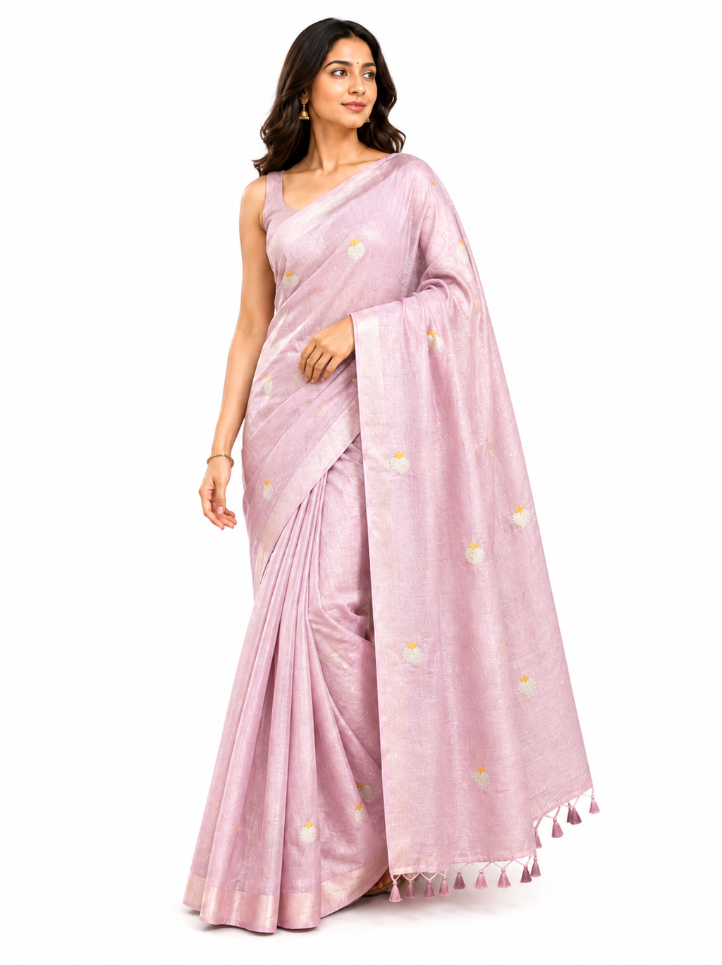 Sridha Silk Meenakari Butta Tissue Chanderi Saree