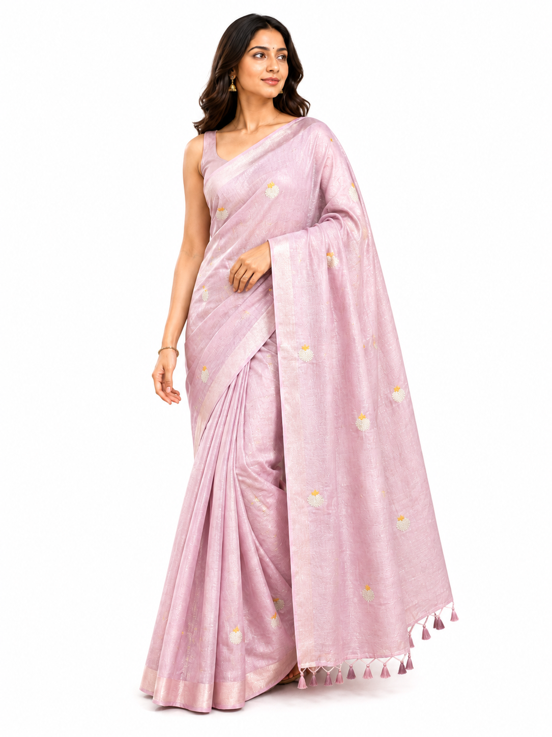 Sridha Silk Meenakari Butta Tissue Chanderi Saree