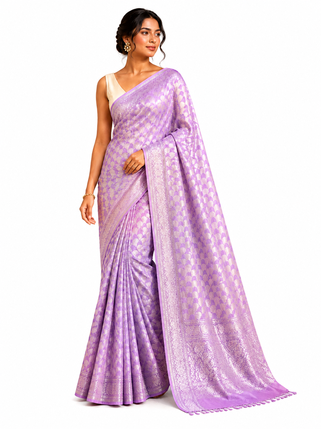 Sridha Silk Geometric Banarasi Saree
