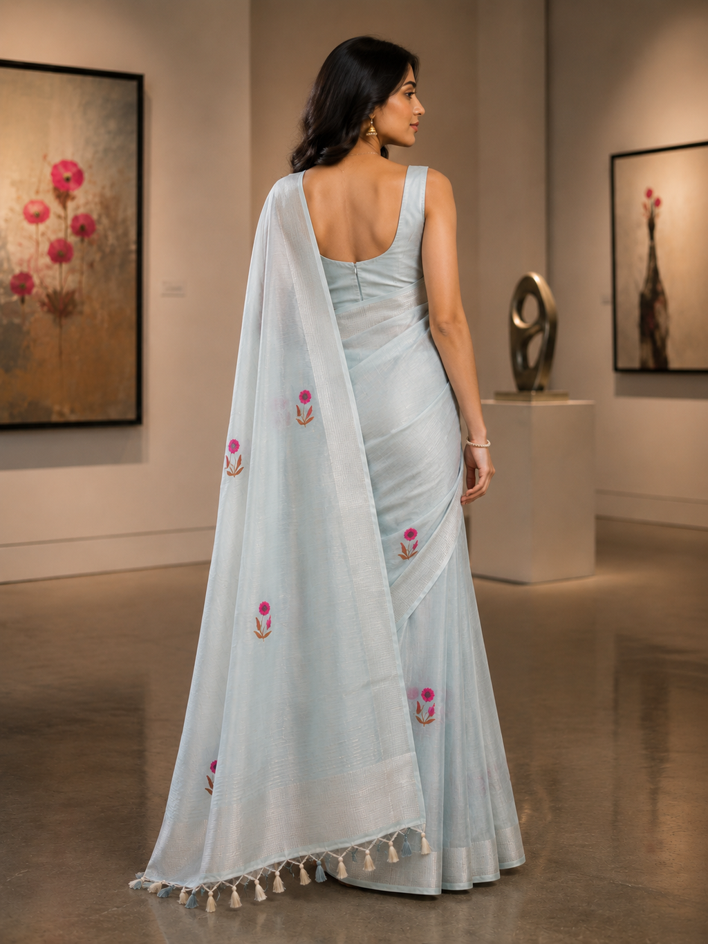 Sridha Silk Aura Tissue Linen Saree