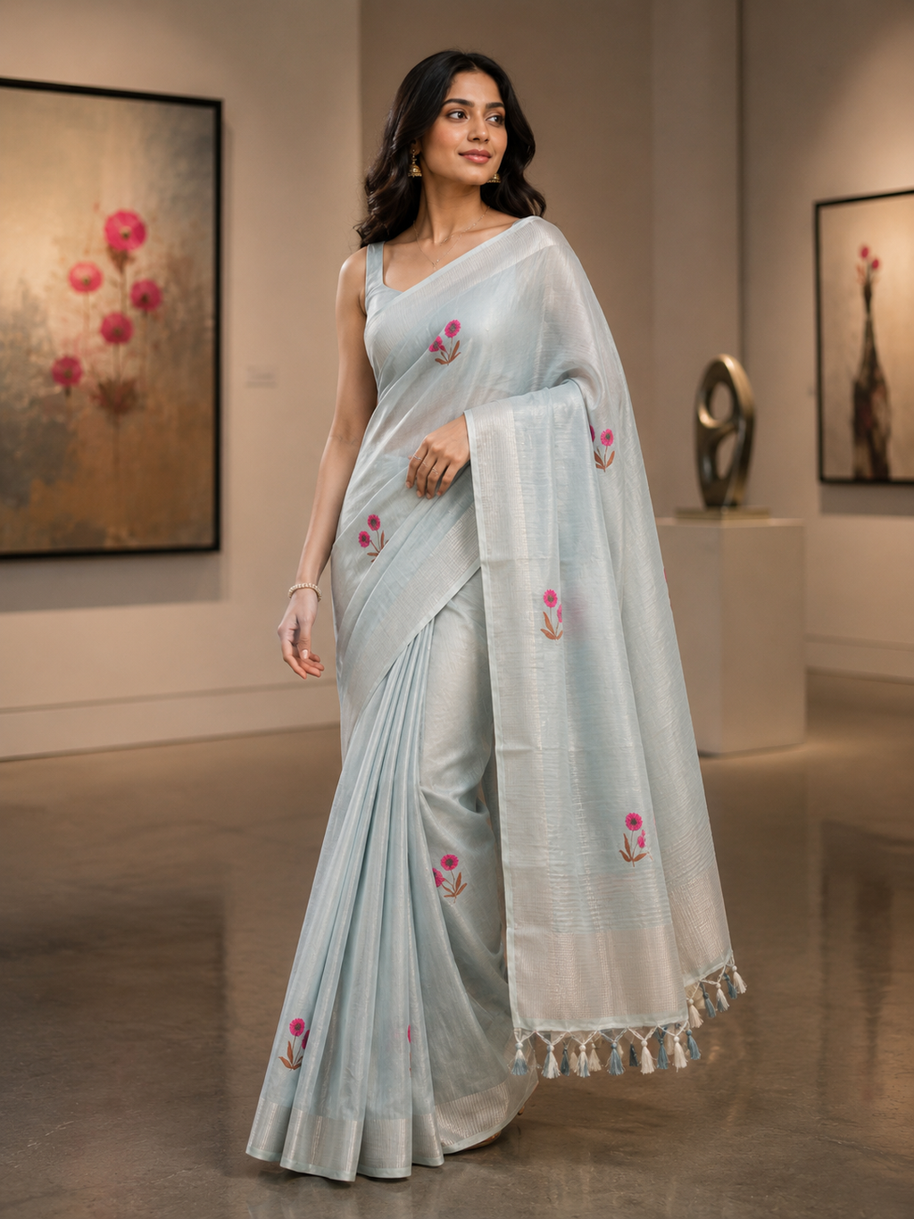 Sridha Silk Aura Tissue Linen Saree