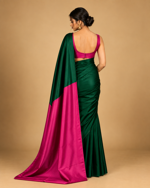 Forest Green Chanderi Saree