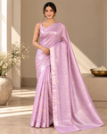 Lavender Netallic Chanderi Saree